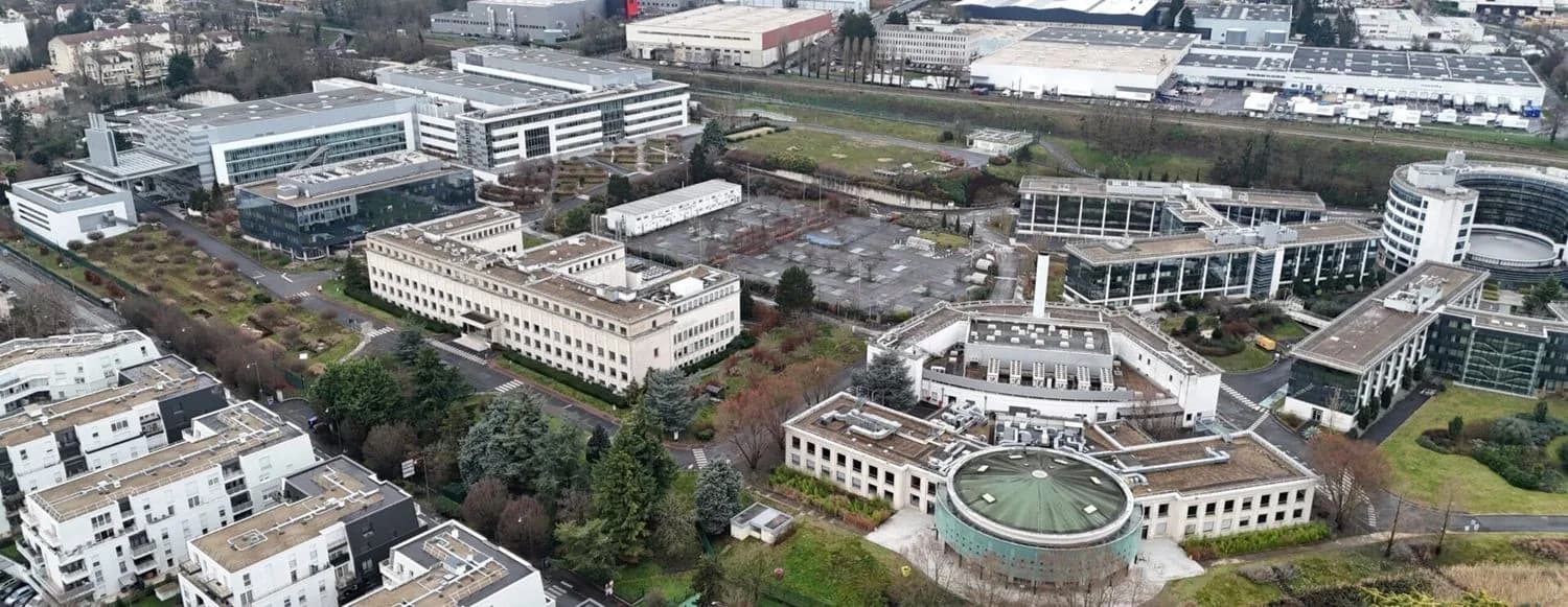 Aerial photograph of the former Sanofi campus