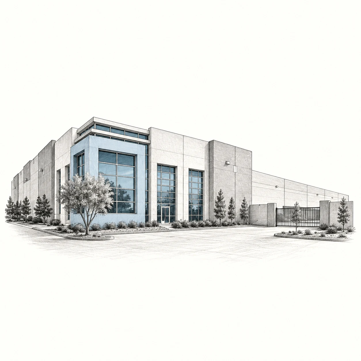 Illustrative ink interpretation of the LA Industrial Market Report cover